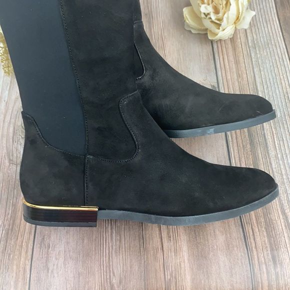 Calvin Klein Black Suede Over the Knee Boots 9M - Picture 7 of 8